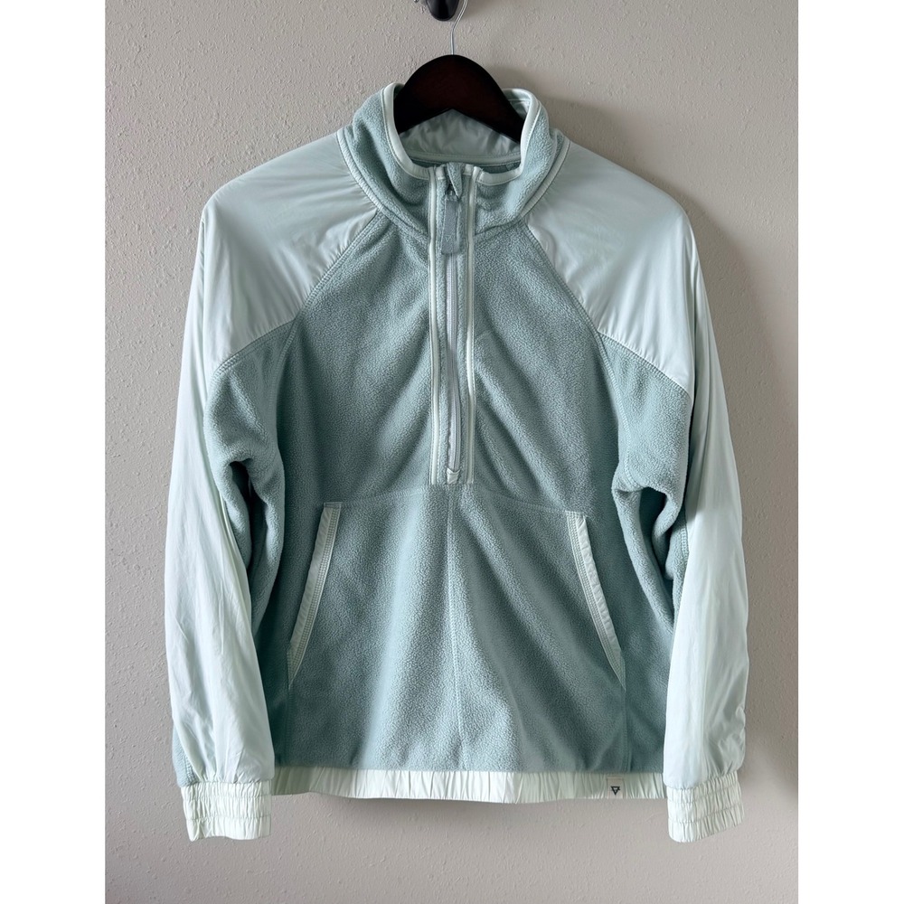 LIV Outdoor Womens L Mint Fleece Half Zip Pullover Nylon Colorblock Jacket